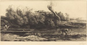Landschaft mit Boot, 2. Platte Paysage au bateau von Alphonse Legros
