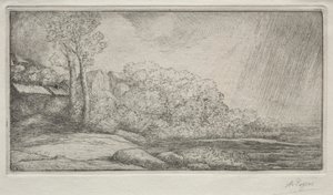 Landschaft mit zwei Bäumen