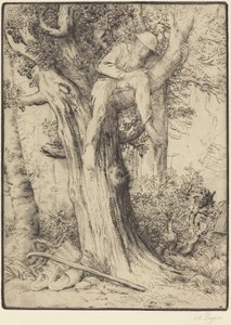 Landschaft mit einem Jungen im Baum Paysage avec un garçon grimpé sur un arbre, dite Le dénicheur d