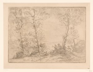 Landschaft mit Fischer von Alphonse Legros