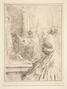 Die Mönche in der Kirche von Alphonse Legros