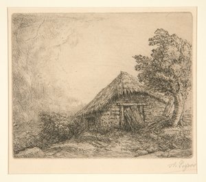Hütte auf einem Hügel von Alphonse Legros