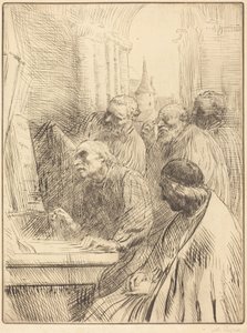 Mönche in der Kirche von Alphonse Legros
