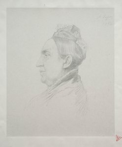 Porträt von Madame Kemp im Profil (2. Platte) von Alphonse Legros