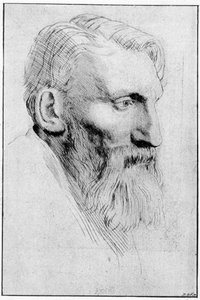Porträt des französischen Bildhauers Auguste Rodin (1840 - 1917) nach einer starken Wasser von Legros
