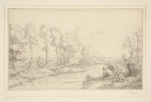 Ruhe am Flussufer von Alphonse Legros