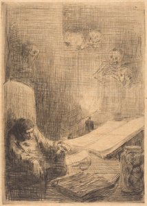 Schlafender Gelehrter von Alphonse Legros
