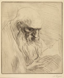 Studie eines alten Mannes beim Lesen von Alphonse Legros