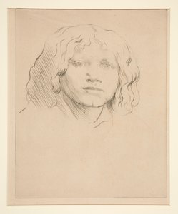 Kopf eines italienischen Kindes von Alphonse Legros