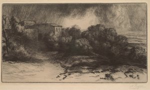 Der Bauernhof in Brieux (Gewitterstimmung) von Alphonse Legros