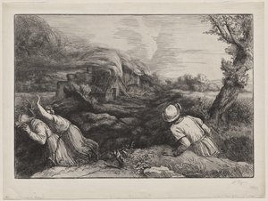 Das Dorf in Flammen von Alphonse Legros