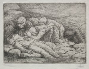 Triumph des Todes: Der Tod bei einer Seefahrerfamilie von Alphonse Legros