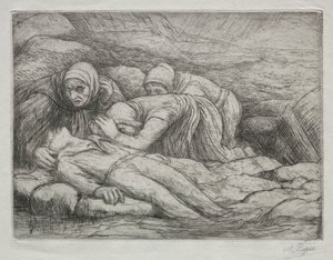 Triumph des Todes: Der Tod bei einer Familie von Seeleuten von Alphonse Legros