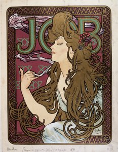 Werbeplakat für „Job Zigarettenpapier“ von Mucha