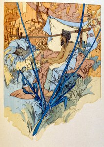 Illustration von Alphonse Mucha aus "Rama", einem Gedicht in drei Akten von Paul Verola. ca. 1898