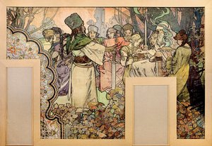 Wandgemälde für die Weltausstellung 1900 von Alphonse Mucha