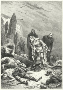 Edith die Schöne entdeckt den Leichnam von König Harold auf dem Schlachtfeld von Hastings von Alphonse Marie de (after) Neuville
