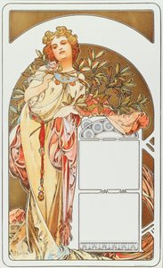 Werbeplakat von Alphonse Mucha für den Kalender 1898