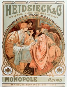 Werbeplakat für Heidsieck und Co Maison de Champagne Charles Heidsieck, Lithographie von Alphonse Mucha, 1901