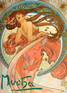 Tanz aus der Serie Die Künste, 1898 von Alphonse Mucha