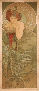 Smaragd aus der Serie Die Edelsteine von Alphonse Mucha