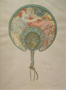 Entwurf für einen Fächer von Alphonse Mucha
