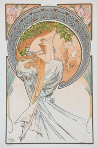 La Poesia aus der Serie Die Künste, 1898 von Alphonse Mucha