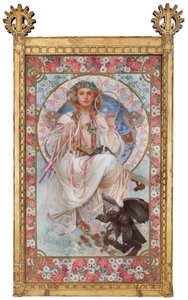 Porträt von Josephine Crane-Bradley als Slavia von Alphonse Mucha