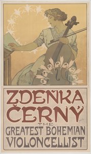 Zdeňka Černý, der größte böhmische Cellist von Alphonse Mucha