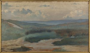 Ein Teich in den Dünen bei Nacht, Siouville von Alphonse Osbert