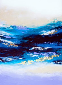 Goldenes Tiefblaues Fließen