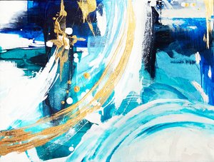 Ozeanisches Gold Abstrakt