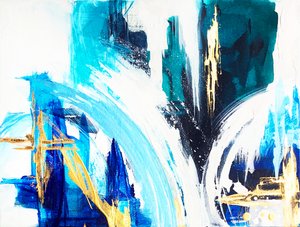 Lebendiges Blau-Gold