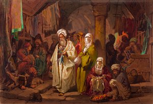 Der große Basar - Amedeo Preziosi, Aquarell auf Papier - Pera Museum, Istanbul von Amadeo Preziosi