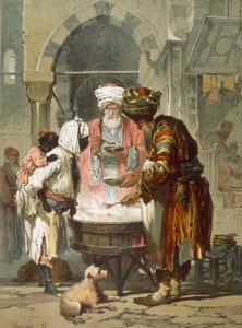 Frau an einem Straßenbrunnen Sebil, veröffentlicht 1865