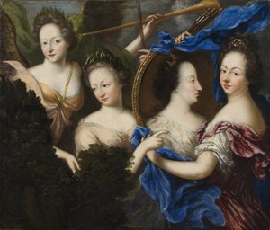Allegorie mit Selbstporträt und Profilporträt von Ulrika Eleonora der Älteren (1656-1693)