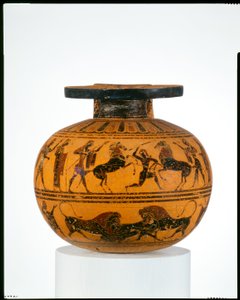 Terrakotta-Aryballos (Ölflasche), ca. 550 v. Chr. von Amasis Painter