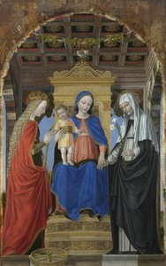 Die Jungfrau und das Kind mit der heiligen Katharina von Alexandria und der heiligen Katharina von Siena, ca. 1490 von Ambrogio Bergognone