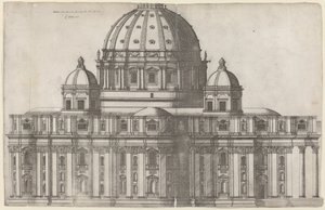 Längsansicht von Sankt Peter, Rom von Ambrogio Brambilla, after Michelangelo