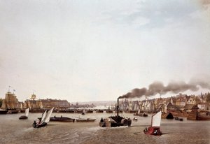 Ansicht des Flussverkehrs auf der Seine nach Rouen