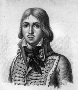 General Marceau. François Séverin Marceau Desgraviers, französischer General (1769 bis 1796). In „Portraits der französischen Generäle nach den Siegen und Eroberungen der Franzosen“. Graviert von Ambroise Tardieu im Jahr 1818. Stella Collection