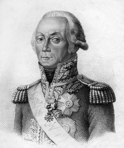 Marschall Kellermann. François Étienne Christophe Kellermann, Herzog von Valmy, Marschall von Frankreich (1735-1820) - in „Porträts der französischen Generäle nach den Siegen und Eroberungen der Franzosen“. Graviert von Ambroise Tardieu im Jahr 1818. Stell