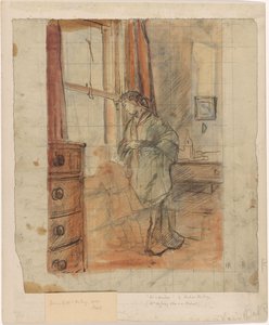 Mrs. Mc Evoy und ihr Sohn Michael stehend am Fenster von Ambrose Arthur MacEvoy