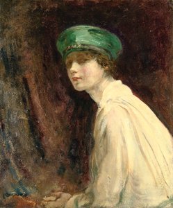 Das grüne Hut, Porträt von Mrs. Claude Johnson, 1918