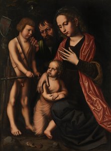 Die Heilige Familie und Johannes der Täufer von Ambrosius Benson