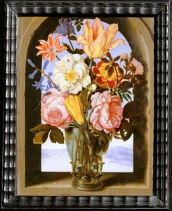 Blumenstrauß in einer steinernen Arkade von Ambrosius II Bosschaert