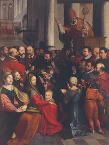 Der heilige Eligius predigt in Antwerpen von Ambrosius the Elder Francken or Franck