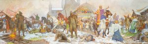 Episode bei der Krönung von Wilhelm I., London, Weihnachtstag, 1066, frühes 20. Jahrhundert von Amedee Forestier