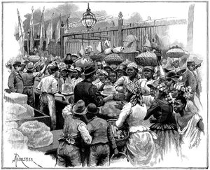 Eisstand auf dem Markt, Georgetown, Demerara, Guyana Britisch-Guayana, 1888 von Amedee Forestier