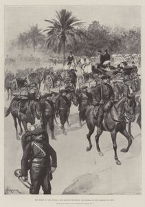 Die Königin an der Riviera, Ihre Majestät inspiziert die Truppen der Garnison von Nizza von Amedee Forestier